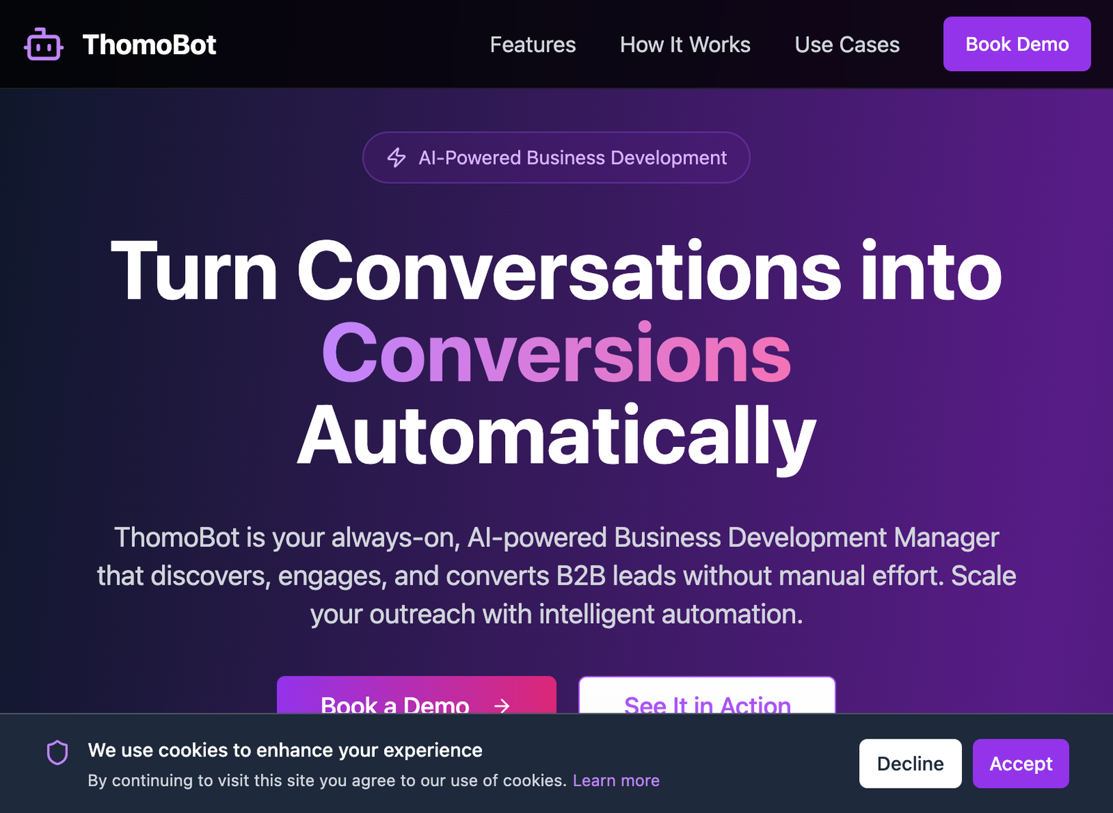 ThomoBot — AI-powered business development and lead generation platform